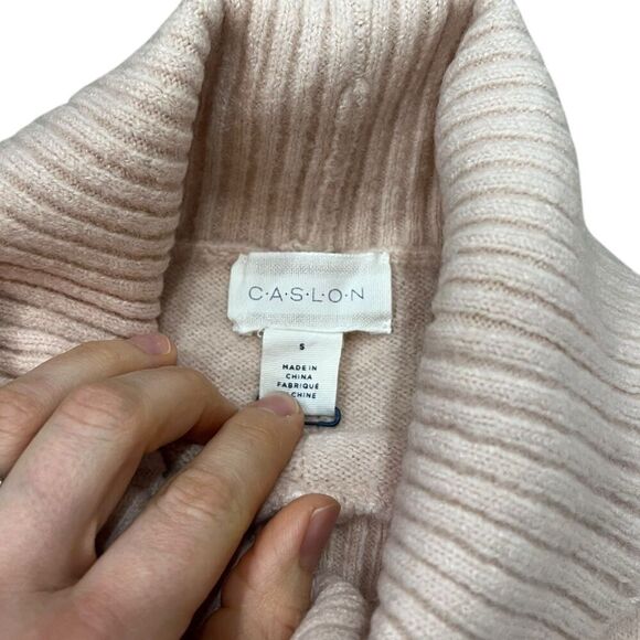 Caslon Light Pink Relaxed Turtleneck Sweater S - Picture 3 of 4
